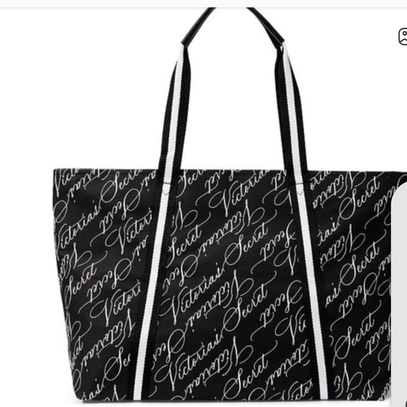 Victoria's Secret Handbags - Victoria's Secret Black and White Script Tote